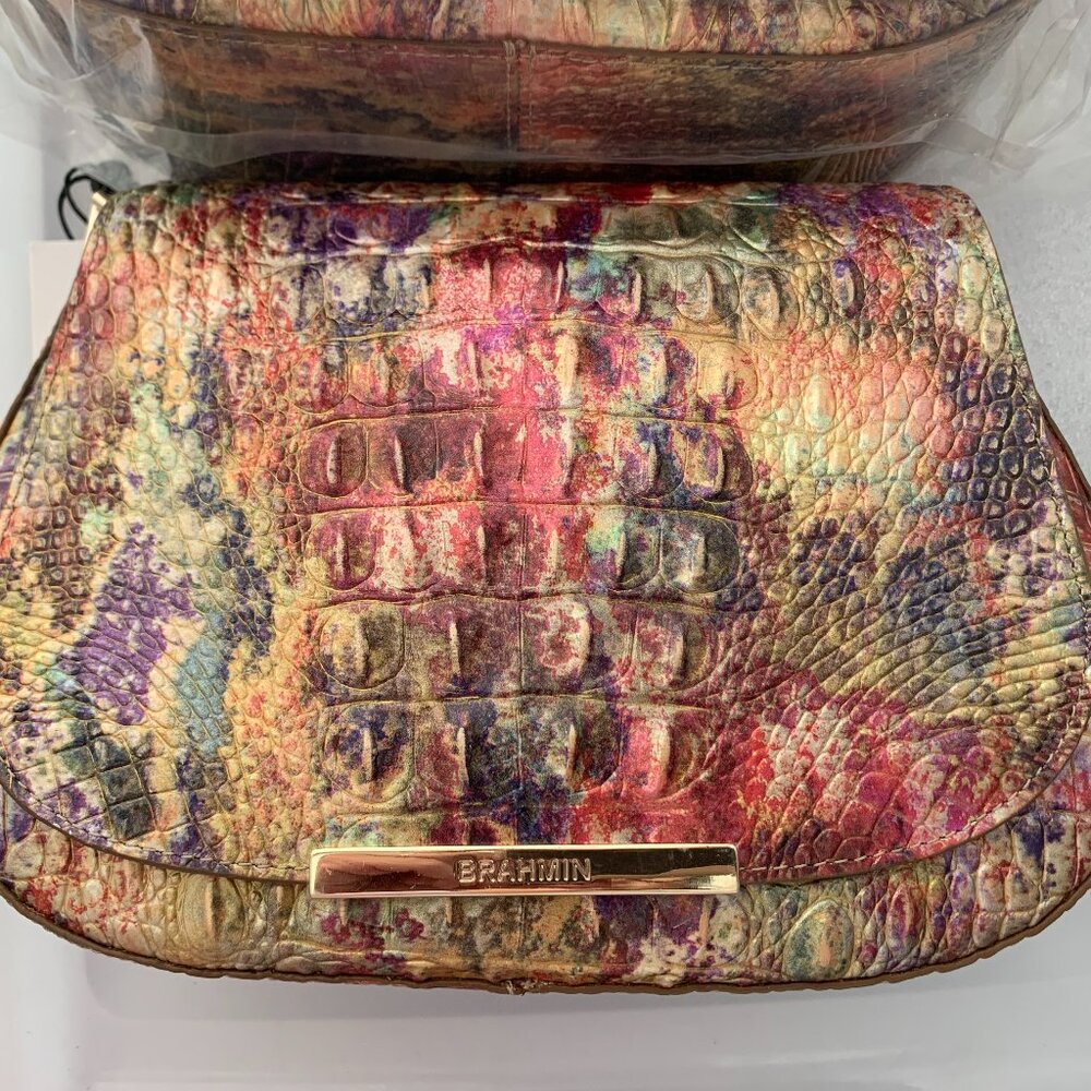 BRAHMIN NADINE Harvest SADDLE CROSSBODY BAG NWT PRICE FIRM STOCK PHOTOS